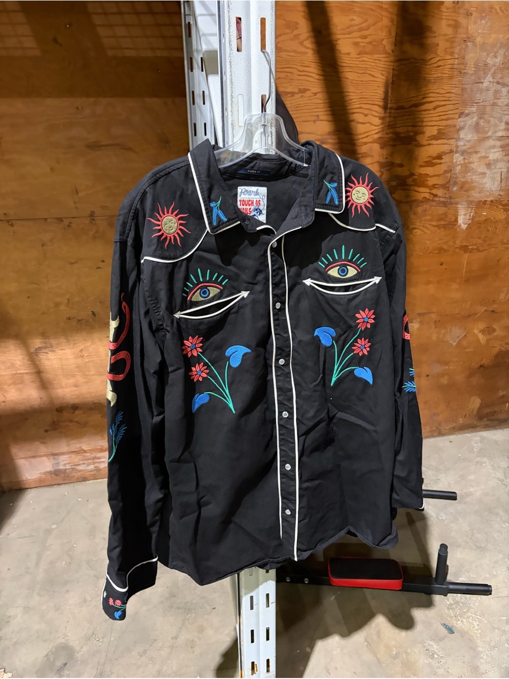 Roark Men's Tough As Nails Western Shirt Black Embroidered